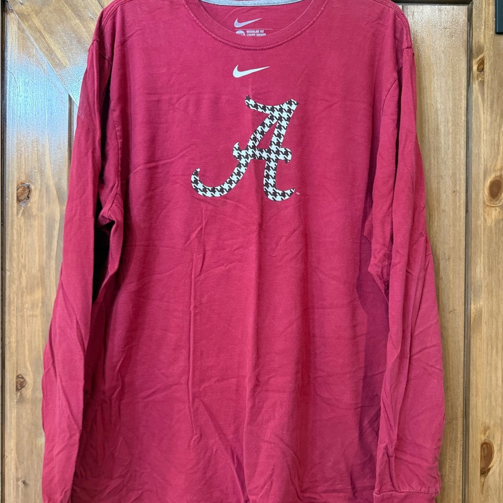 Nike Red Long Sleeve Tee with White Logo